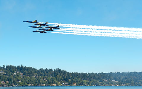 jet planes above body of water thumbnail