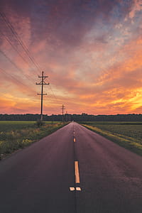 Narrow Road during Sunset thumbnail