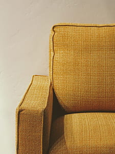 photo of yellow fabric sofa armchair thumbnail