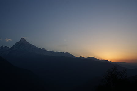 silhouette of mountain during sunrise thumbnail