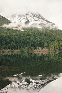body of water near misty mountain thumbnail