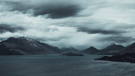 sea, black-and-white, dawn, landscape thumbnail