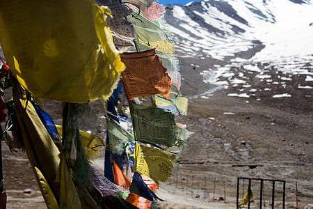 flags, bunting, mountain, fence thumbnail