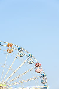 ferris wheel under clear blue sky thumbnail