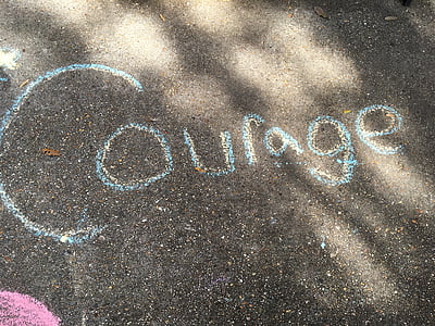 blue courage text pavement thumbnail
