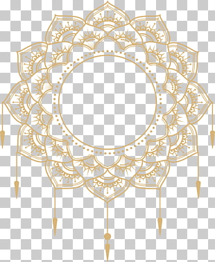 Paper Adobe Illustrator Icon, gold mandala title box, yellow mandala artwork PNG clipart