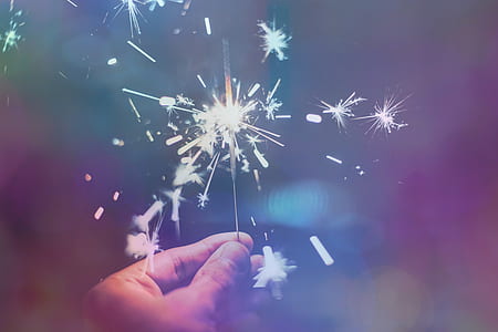 hand, sparkler, celebration, illuminated thumbnail