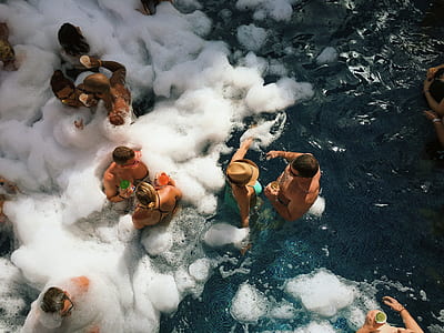 aerial photography of people on water thumbnail