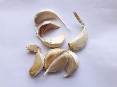 Garlic cloves isolated on white background thumbnail
