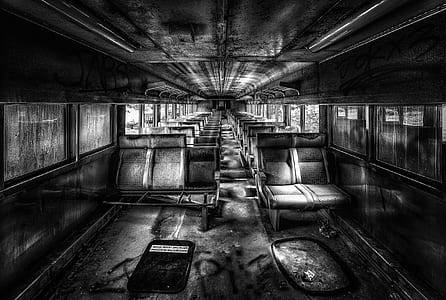 grayscale photography of vehicle interior thumbnail
