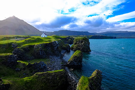 sea, landscape, mountains, nature thumbnail