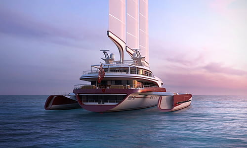 white and red cruise ship on body of water thumbnail