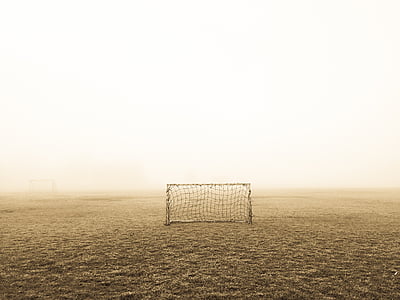 grass field with soccer net under with sky thumbnail