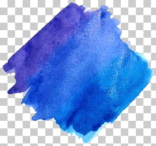Watercolor painting Texture, Blue smudge , blue paint PNG clipart
