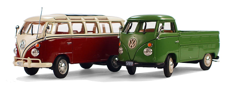 two green and red Volkswagen T1 thumbnail
