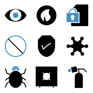 Security Double Colour Blue & Black vol 1 svg vector icon sets
