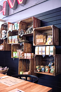 brown wooden table near brown wooden wall wall rack thumbnail