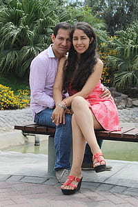 man and woman sitting on bench thumbnail