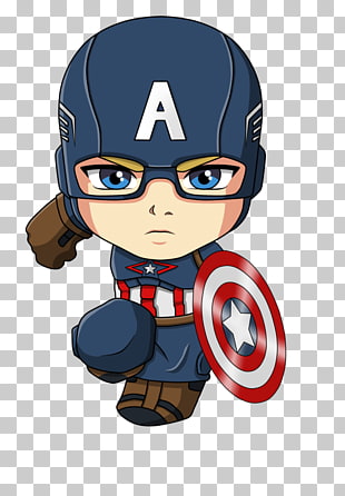Captain America Iron Man Spider-Man Cartoon Chibi, captain america, Captain America illustration PNG clipart