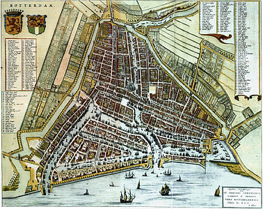 Map of Rotterdam in 1652 by Willem and Joan Blaeu, Netherlands thumbnail