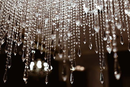 Close up of crystal chandelier thumbnail