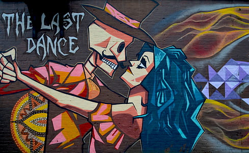 The Last Dance skeleton and woman dancing painting thumbnail