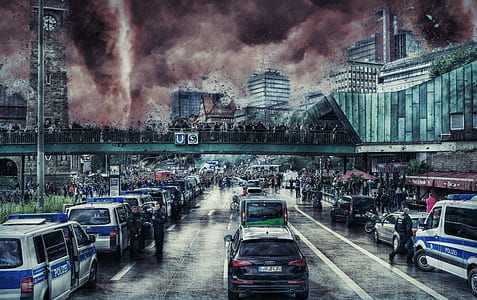 grayscale photo of vehicles thumbnail