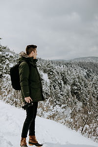 man standing on snowfield thumbnail