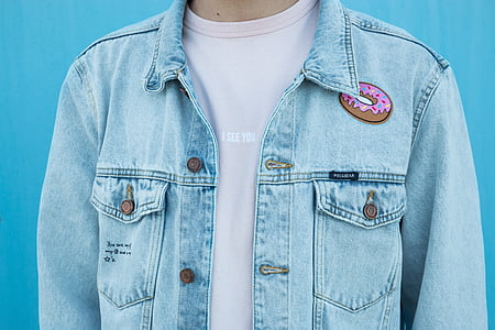person wearing blue Odd Future denim jacket thumbnail