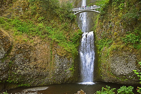 bridge atop waterfalls thumbnail