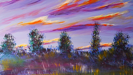 multicolored trees painting thumbnail
