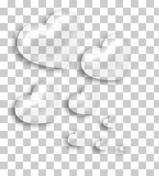 Black and white Pattern, Transparent Hearts Decorative Element, grayscale photo of seven hearts PNG clipart