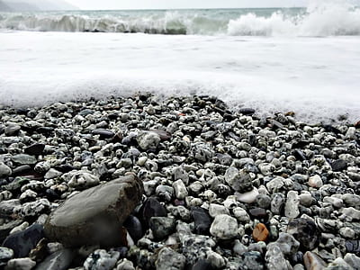 gray stones with snow thumbnail