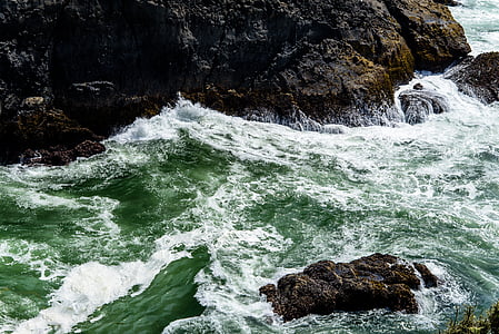 raging water waves hitting rocks thumbnail