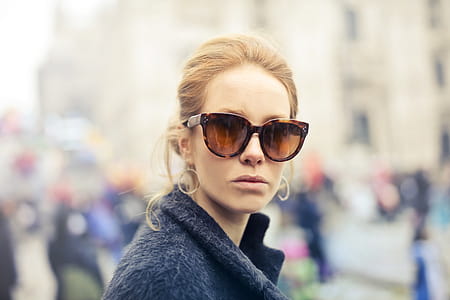 Woman Wearing Black-framed Sunglasses thumbnail