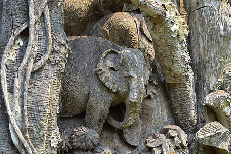 Wood Carving, Elephant Carving thumbnail