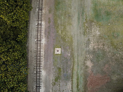 aerial view of train rails thumbnail