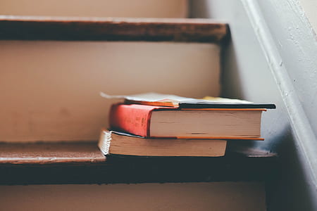 two books on stairs thumbnail