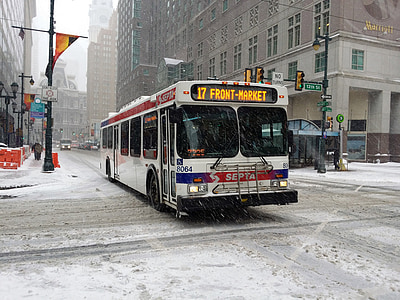 white passenger bus on road thumbnail