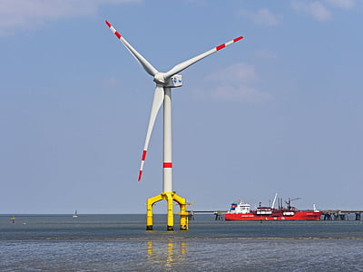 white windmill on body of water thumbnail