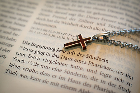 silver-colored cross pendant necklace thumbnail