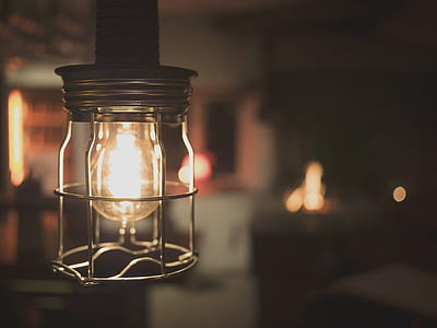 pendant lamp in dark room thumbnail