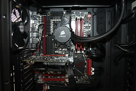 opened black and red computer tower thumbnail