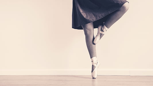 grayscale photo of person doing ballet move thumbnail