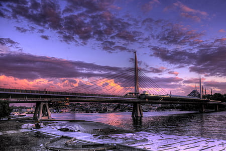 city, road, dawn, landscape thumbnail