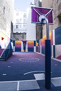 gray and purple basketball system thumbnail