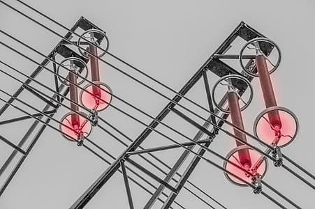 low-angle photography of electric transmitters thumbnail