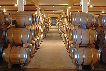 brown wooden barrel lot thumbnail