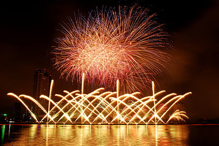 dancing fountain and aerial fireworks thumbnail