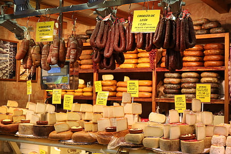 pastry with sausage hanged in counter thumbnail